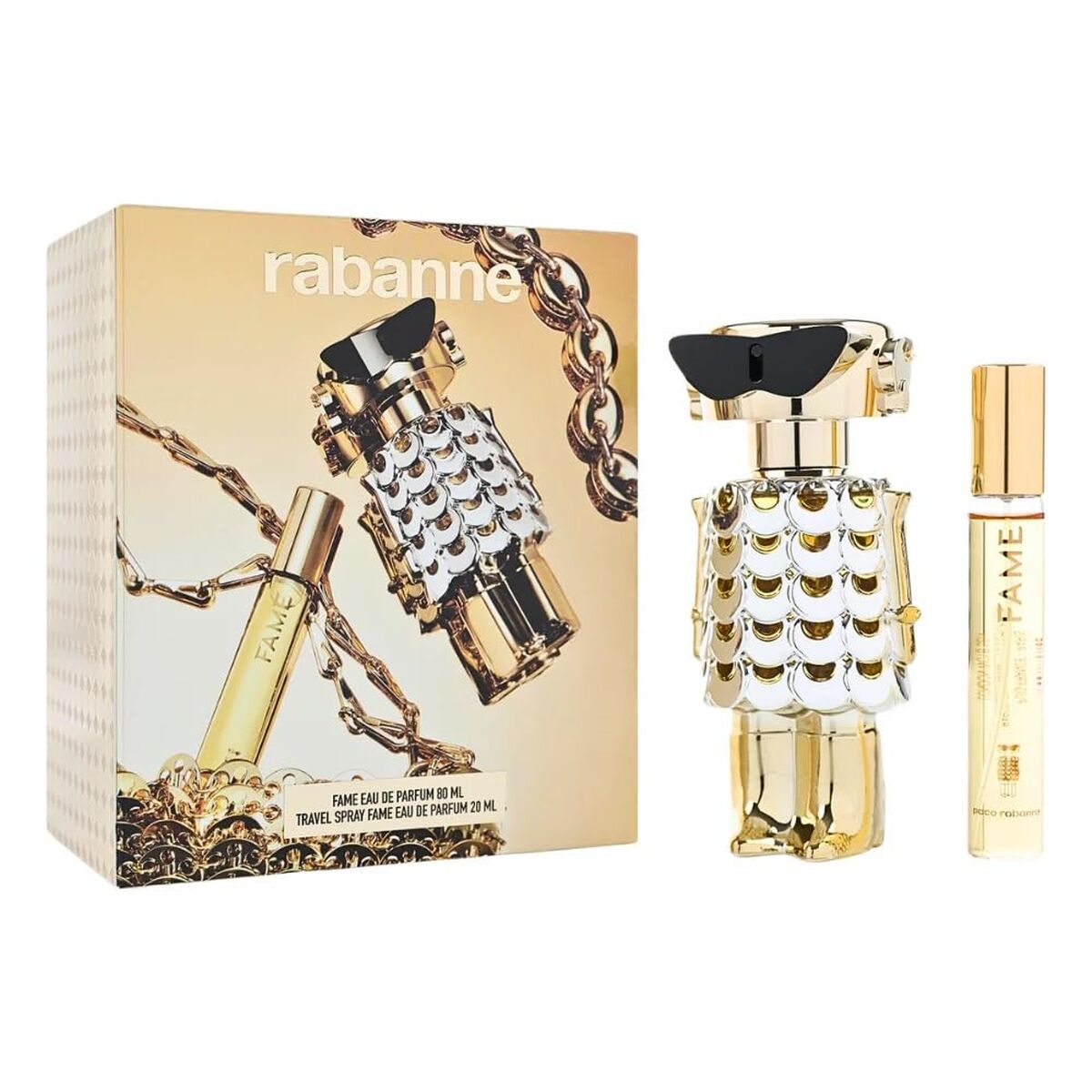Parfumesæt til kvinder Paco Rabanne FAME 2 stykker til kvinder produktemballage