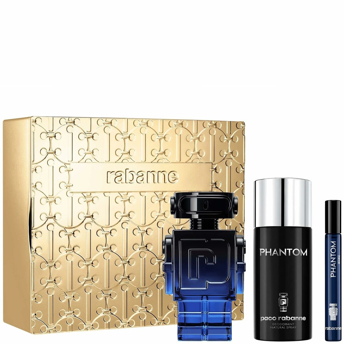 Herreparfumesæt Paco Rabanne PHANTOM 3 stykker til mænd produktemballage