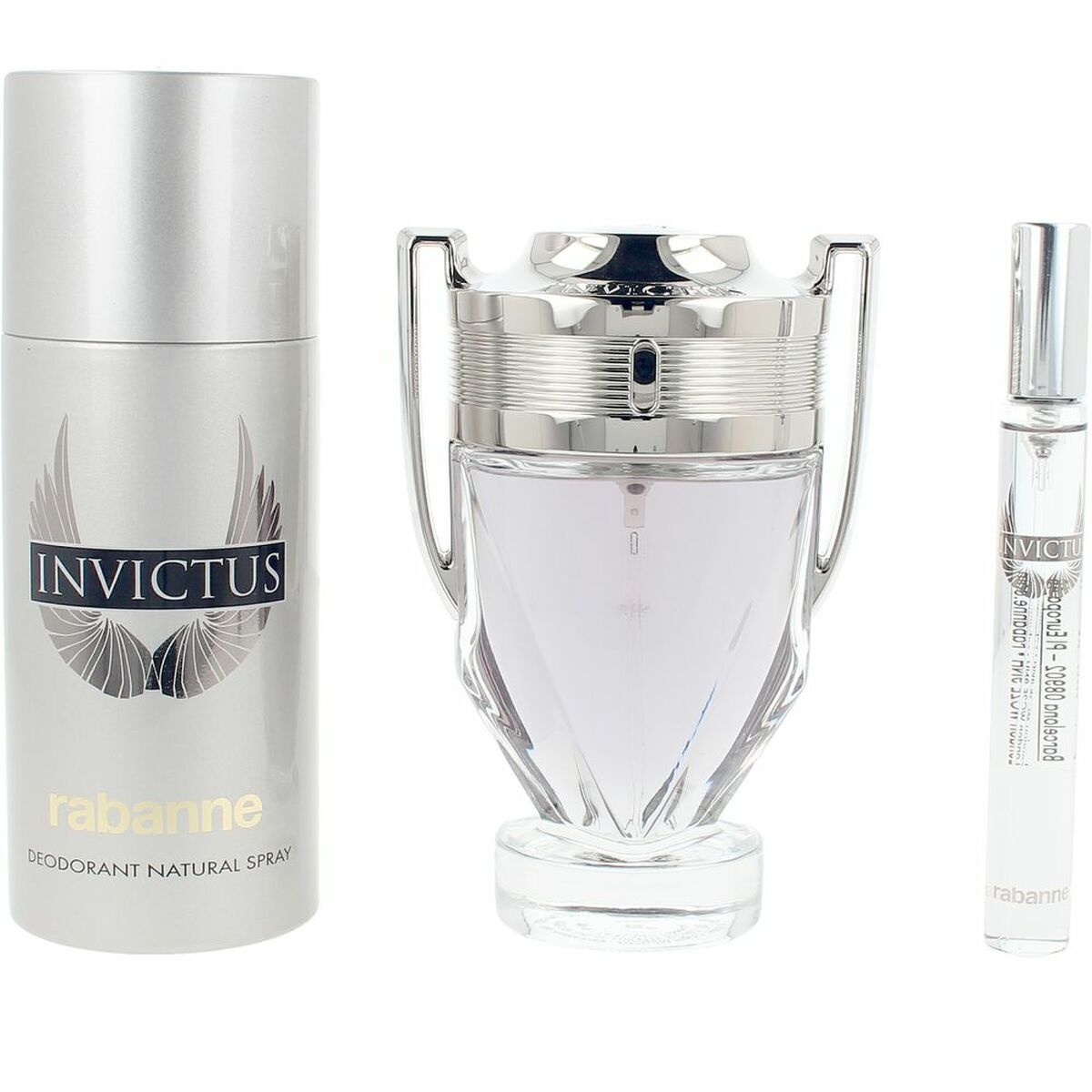 Herreparfumesæt Paco Rabanne INVICTUS 3 stykker til mænd produktemballage