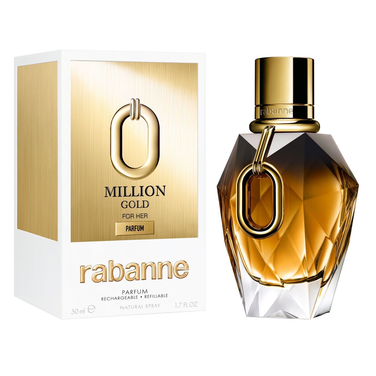 Dameparfume Paco Rabanne MILLION GOLD 50 ml til Dame-produktemballage