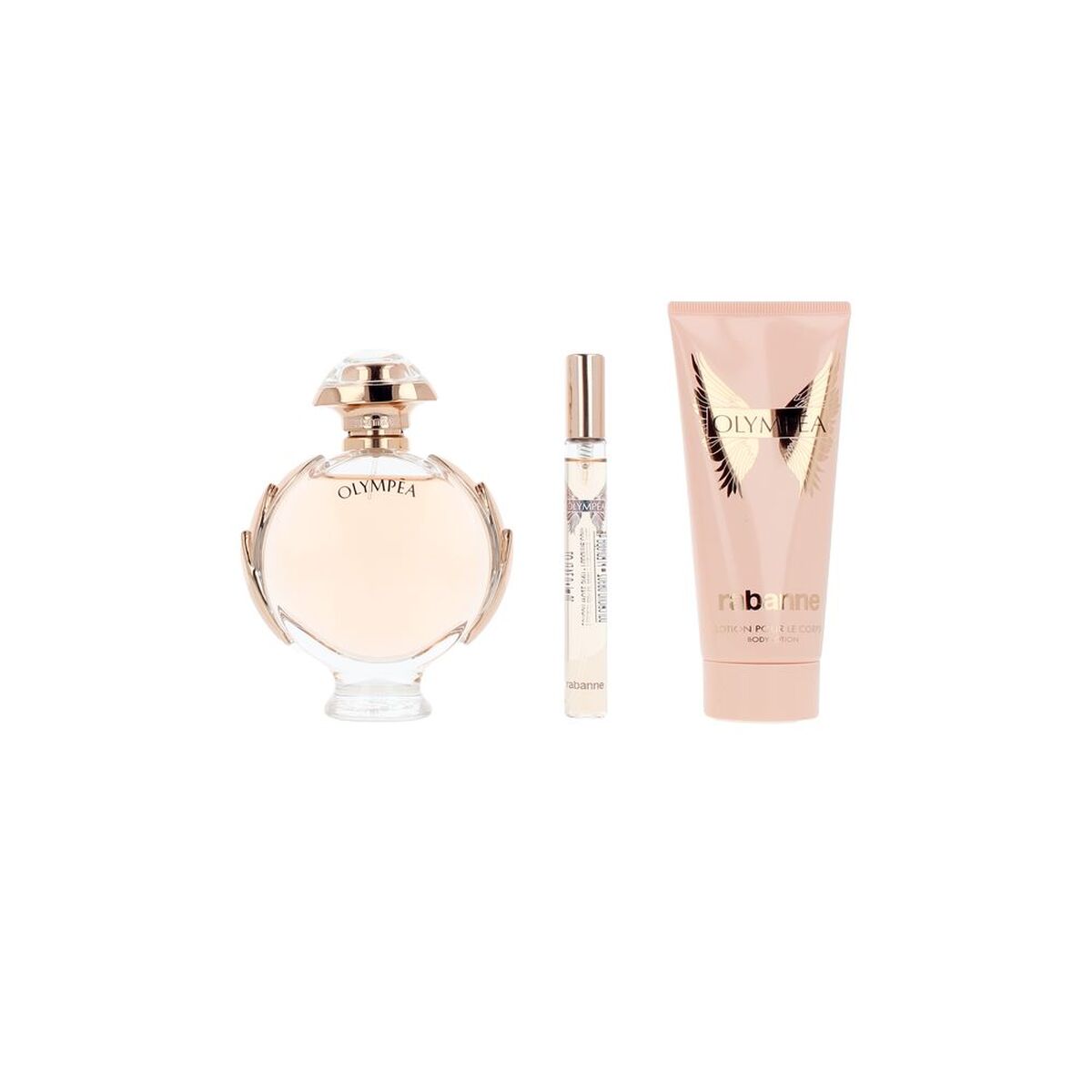 Parfumesæt til kvinder Paco Rabanne OLYMPÉA 3 stykker til kvinder produktemballage