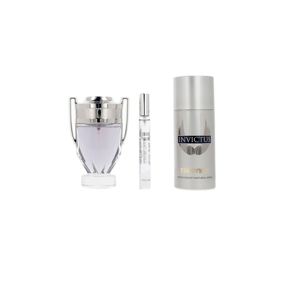 Herreparfumesæt Paco Rabanne INVICTUS 3 stykker til mænd produktemballage
