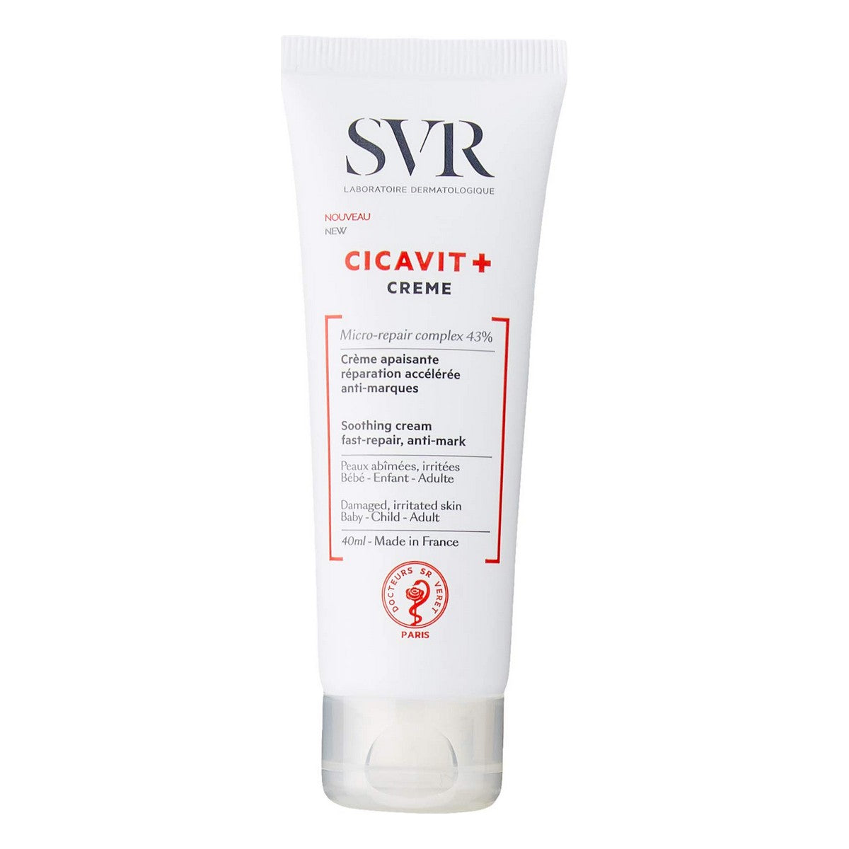 Reparerende Body Cream SVR Cicavit+ 40 ml til kvinder hudpleje emballage