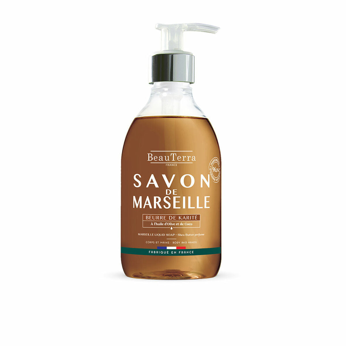 Flydende sæbe Beauterra Savon de Marseille 300 ml Shea Butter produktemballage