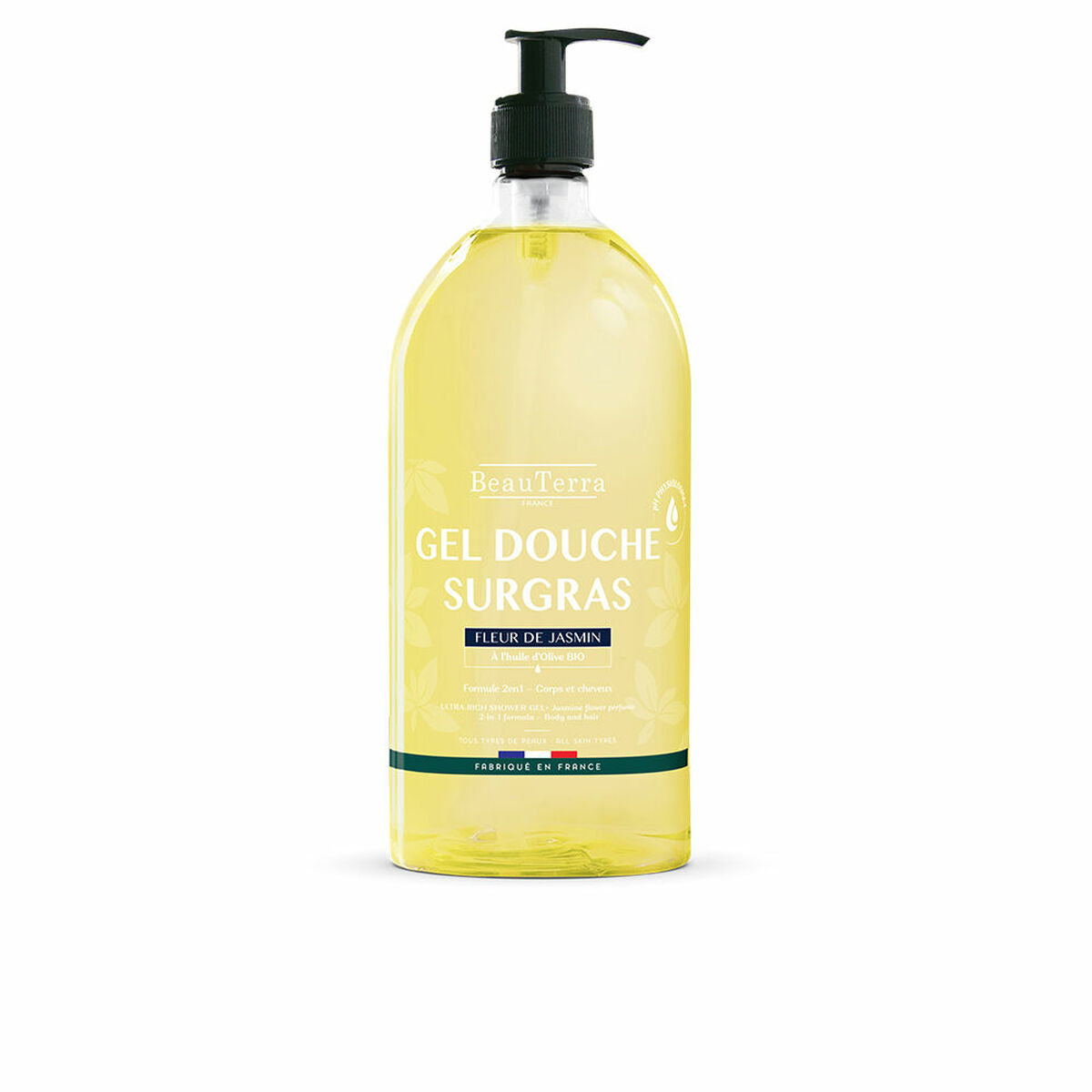 Shower Gel Beauterra Fleur de Jasmin 1 L hudplejeemballage