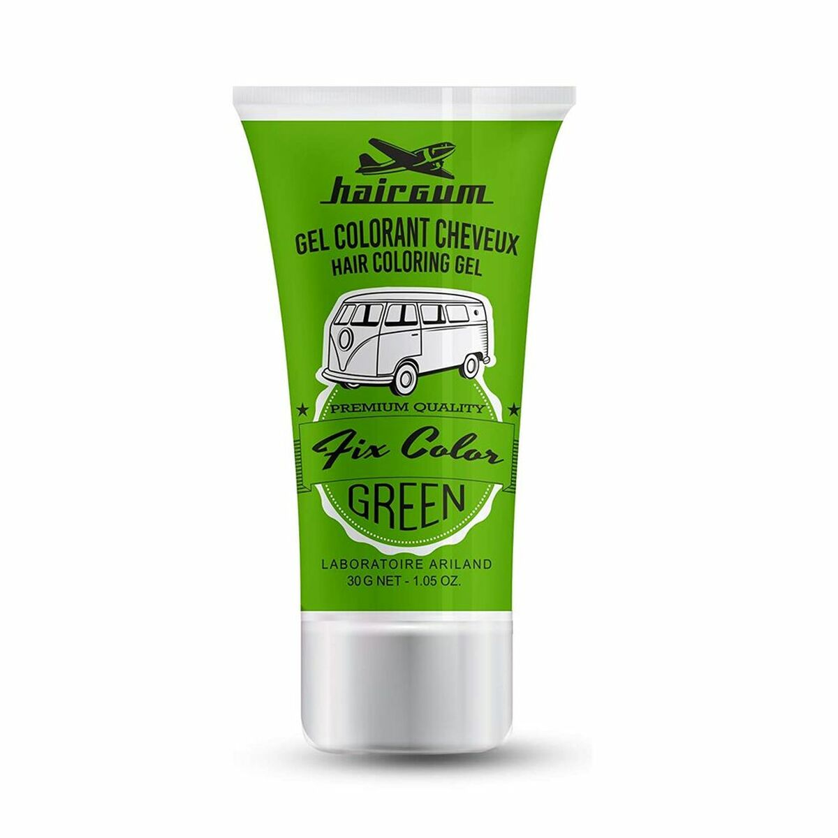 Ikke-permanent Color Hairgum Fix Color Green 30 ml Styling Gel til kvinder hudplejeemballage