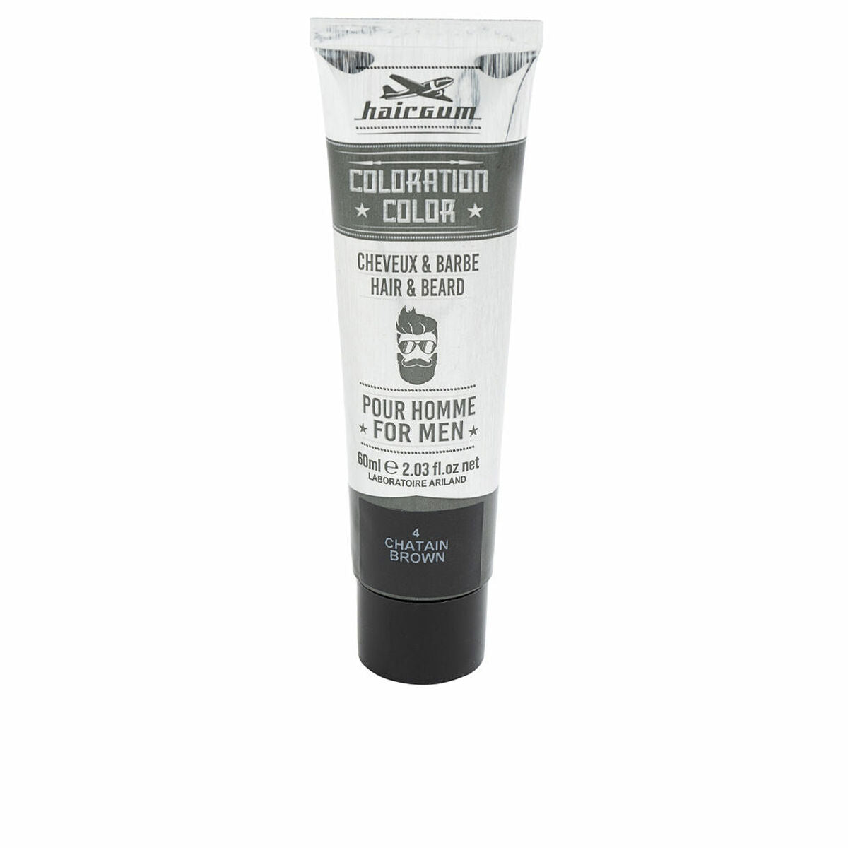 Permanent farve hårgummi FARVE Brun Nº4 Nº 4-Castano 60 g til mænd produktemballage