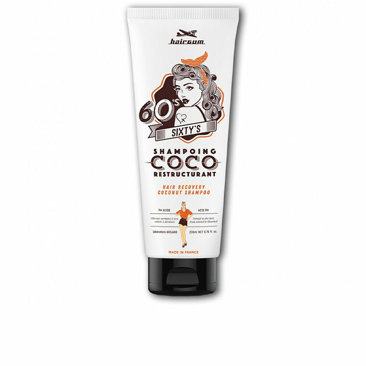 Restructuring Shampoo Hairgum S 200 ml Coconut for Women shampooflaske