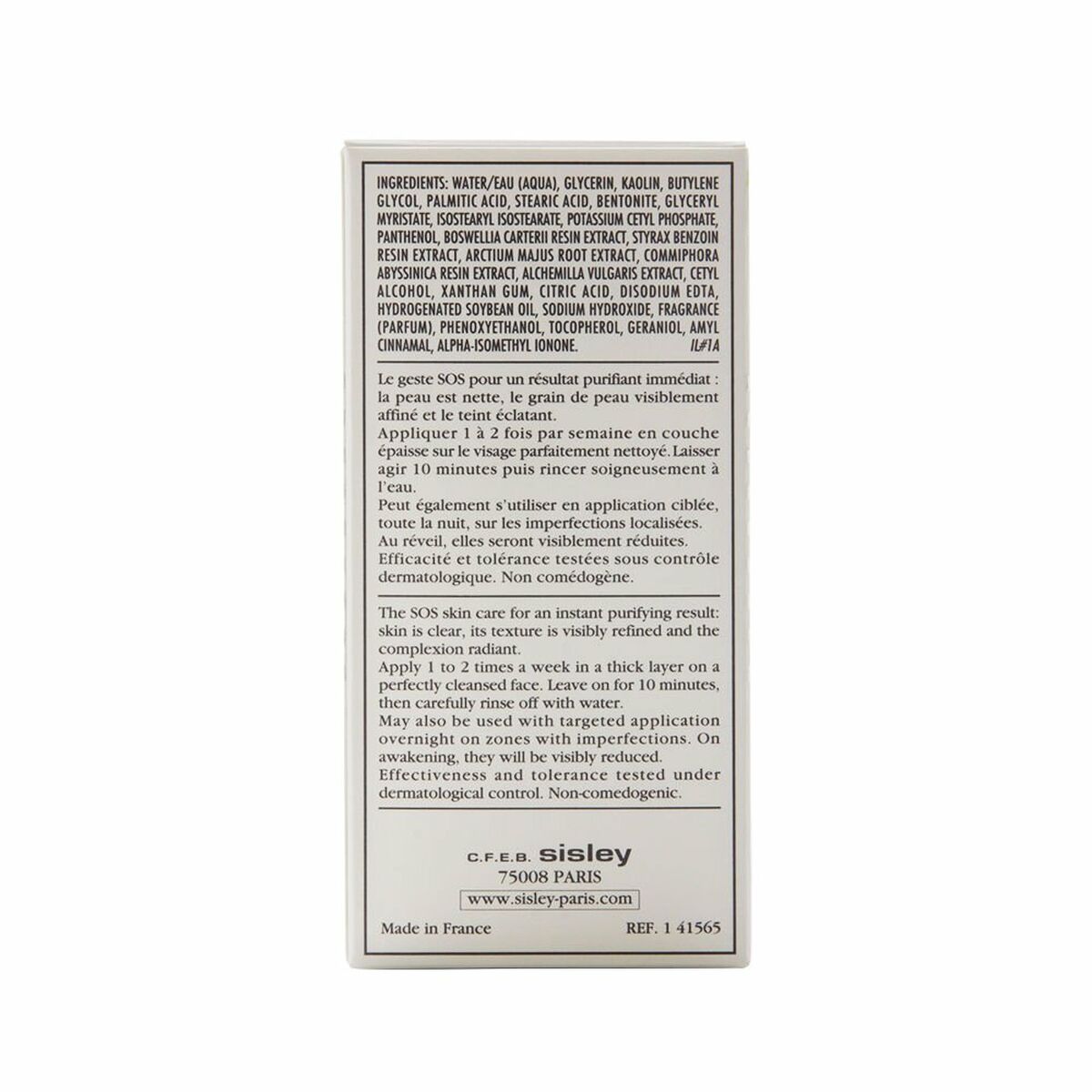 Rensende maske Sisley Masque Purifiant Profond Aux Résines Tropicales 60 ml maskeemballage