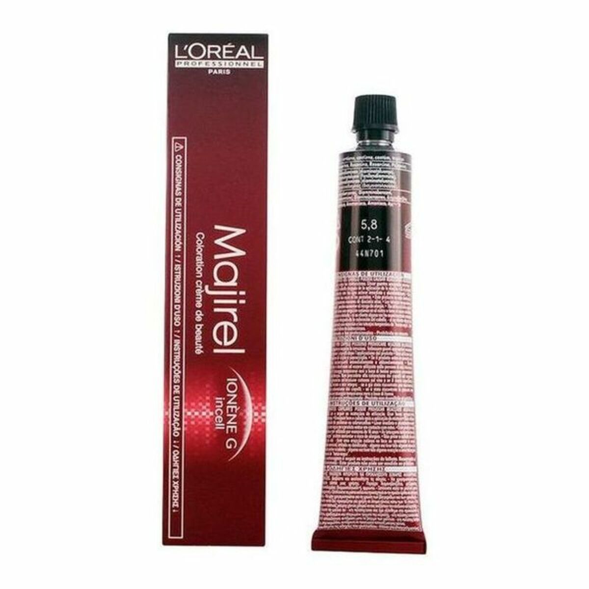 Permanent farvestof Majirel L'Oreal Professionnel Paris LMAJ58 (50 ml) Nº 5,8 50 ml produktemballage