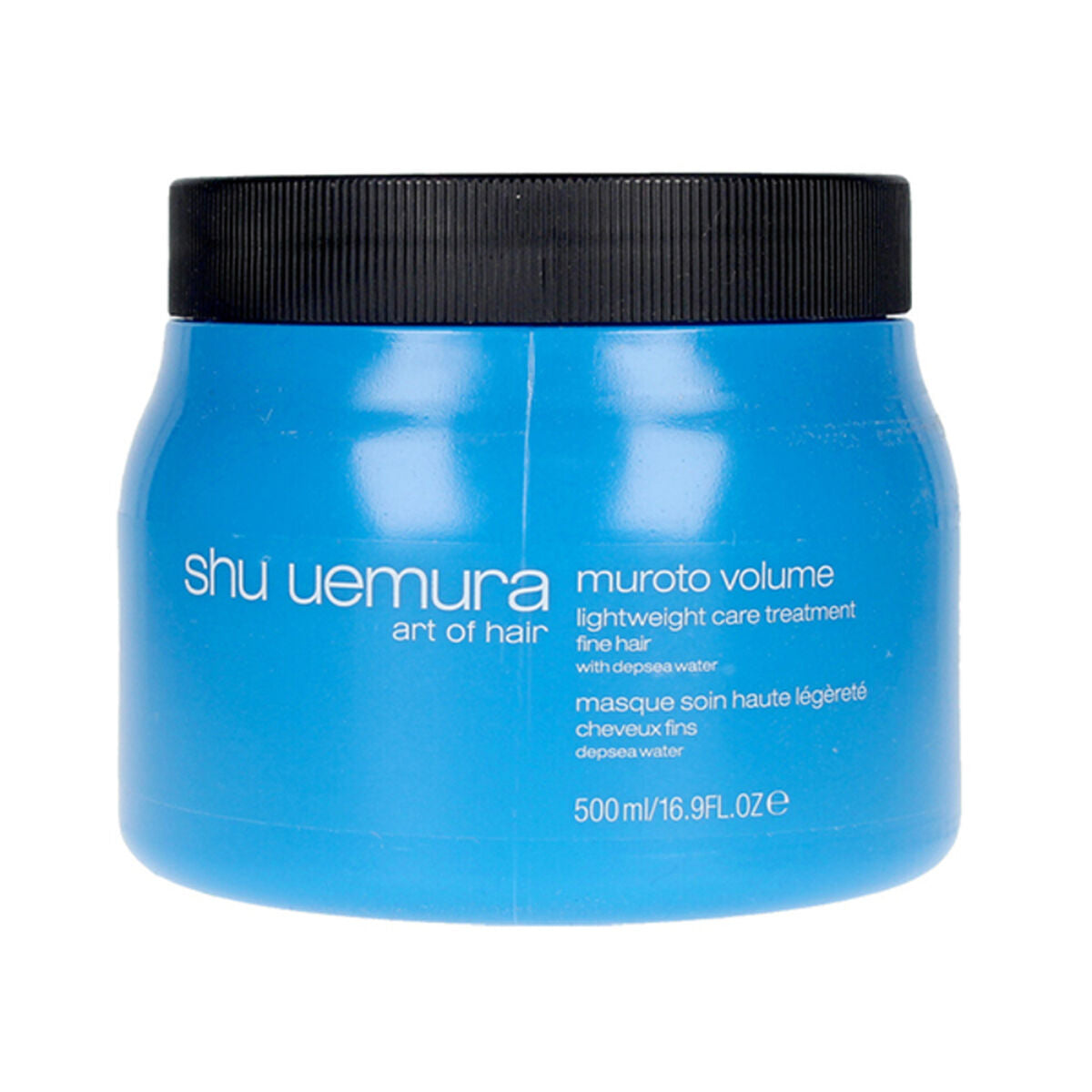 Maske til fint hår Muroto Volume Shu Uemura hårmaske emballage
