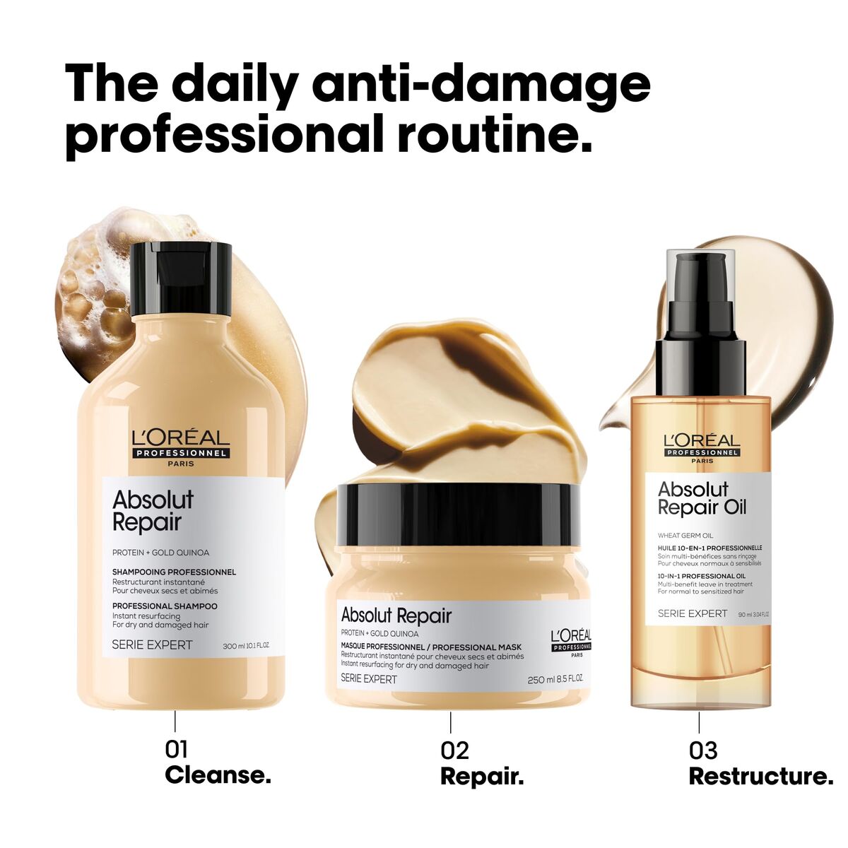 Restructuring Shampoo L'Oreal Professionnel Paris ABSOLUT REPAIR 300 ml shampooflaske