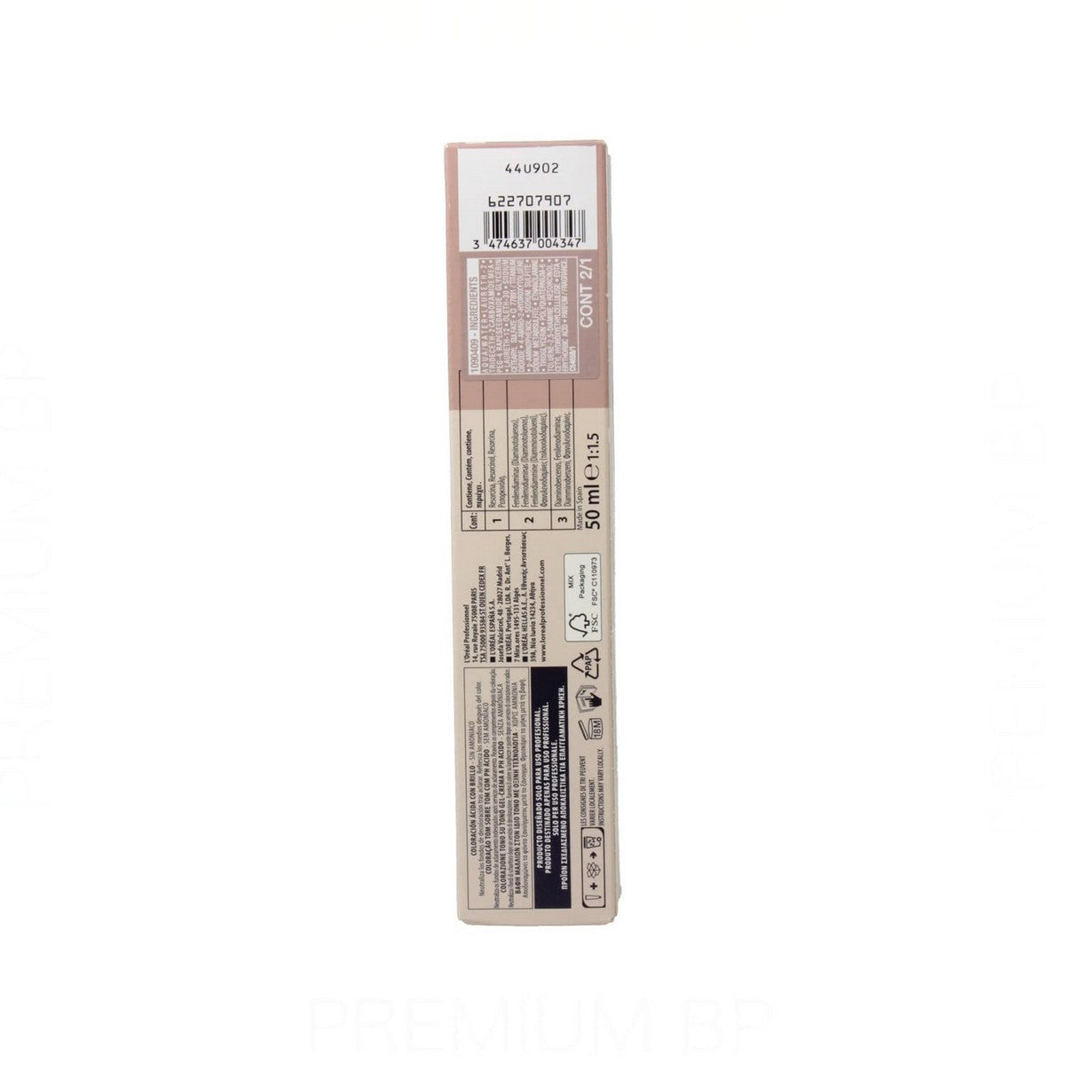 Permanent farvestof L'Oreal Professionnel Paris Dia Light Ammoniakfri Nº 7,43 til kvinder produktemballage