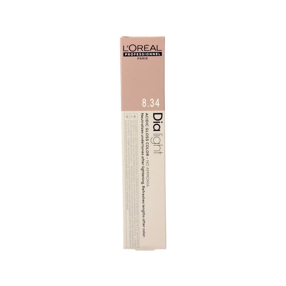 Farvestof Ingen Ammoniak L'Oreal Professionnel Paris Dia Light Nº 8,34 Nº 8,34 50 ml til Dame produktemballage
