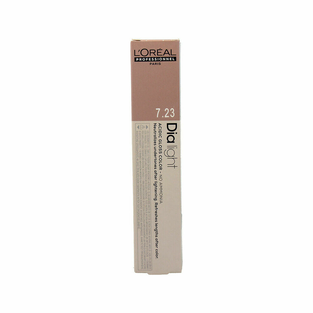Permanent farvestof L'Oreal Professionnel Paris Light Ammoniakfri Nº 7,23 (50 ml) til Dame-produktemballage