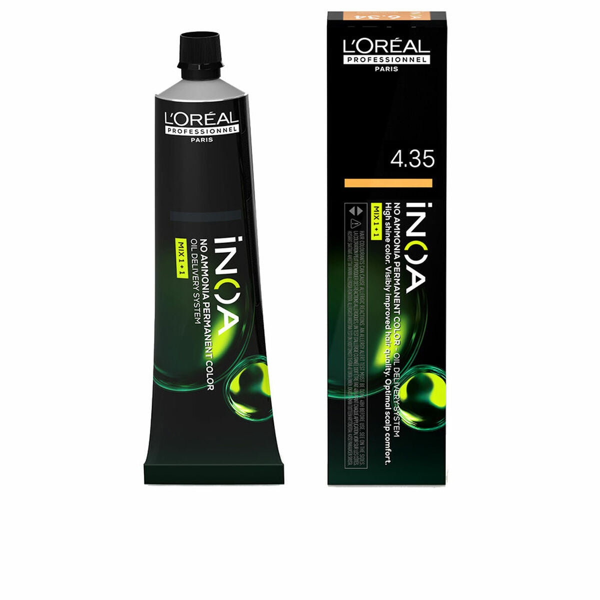 Permanent Dye L'Oreal Professionnel Paris Inoa Nº 4,35 60 g produktemballage