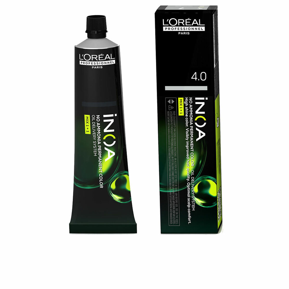 Permanent Dye L'Oreal Professionnel Paris Inoa Nº 4.0 60 g til Dame produktemballage