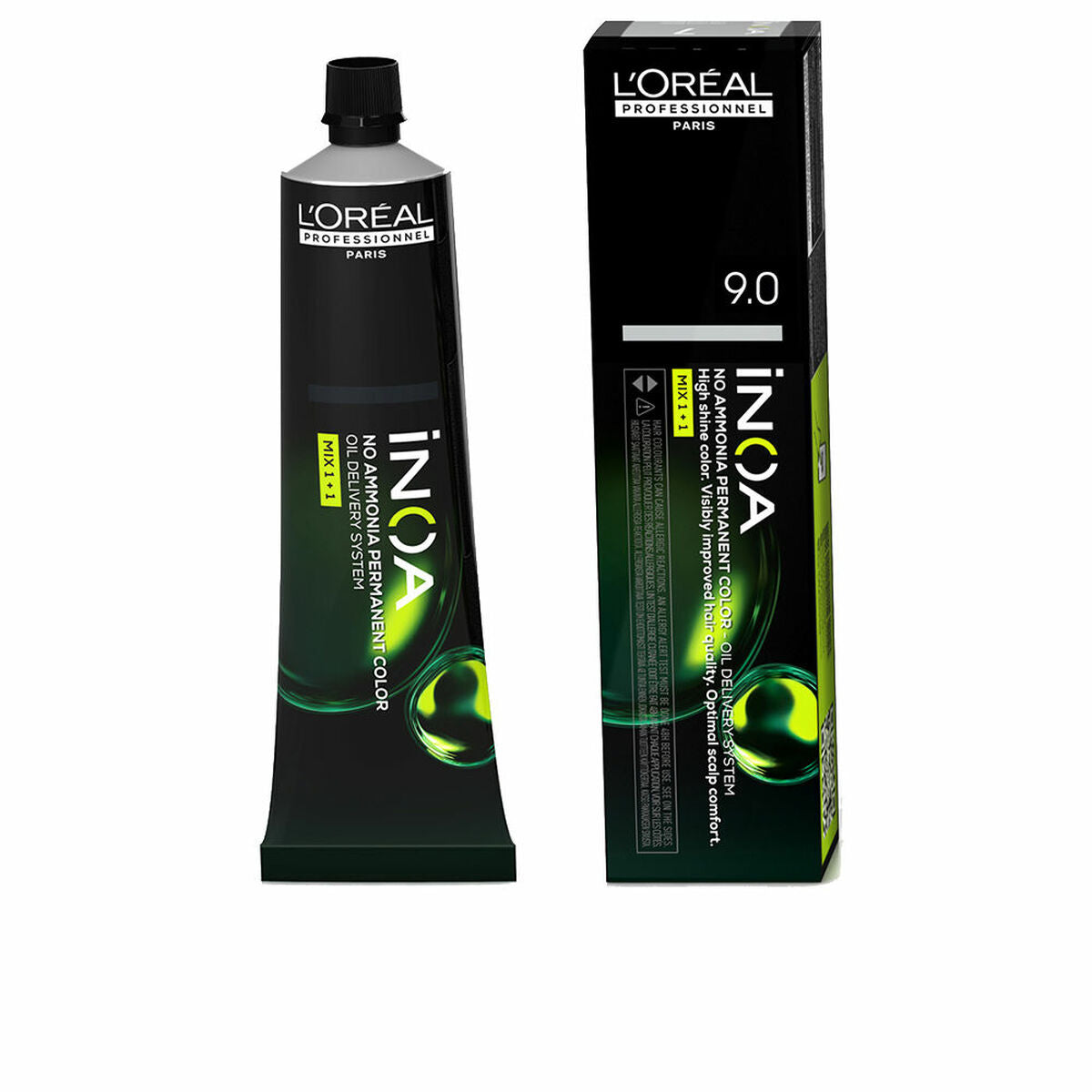 Permanent Dye L'Oreal Professionnel Paris Inoa Nº 9.0 60 g til Dame produktemballage