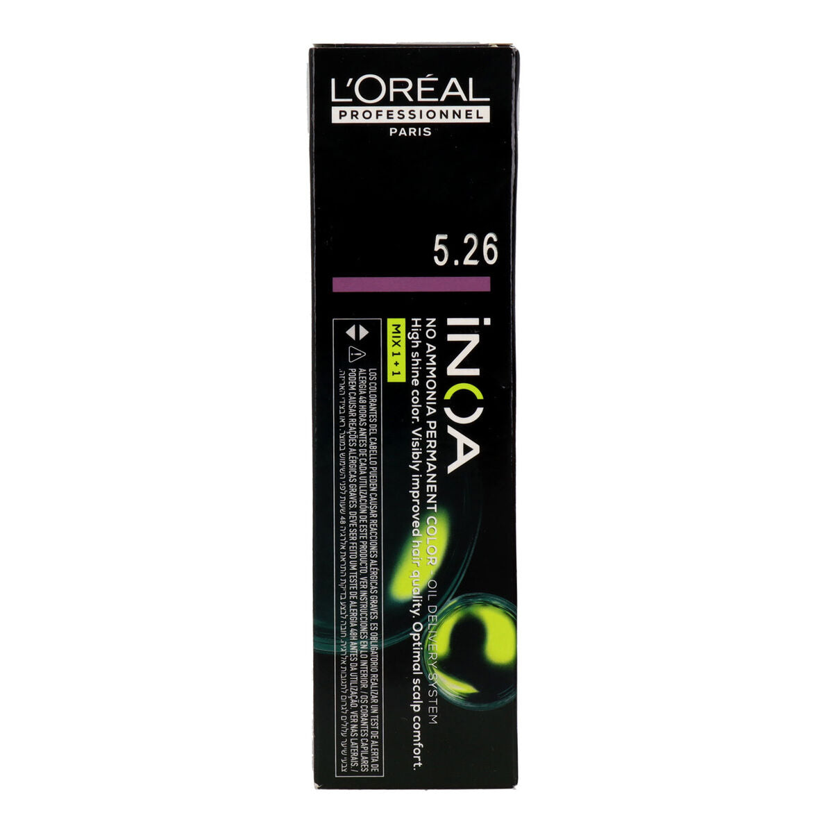 Permanent farvestof L'Oreal Professionnel Paris INOA 60 g Nº 5,26 til kvinder produktemballage