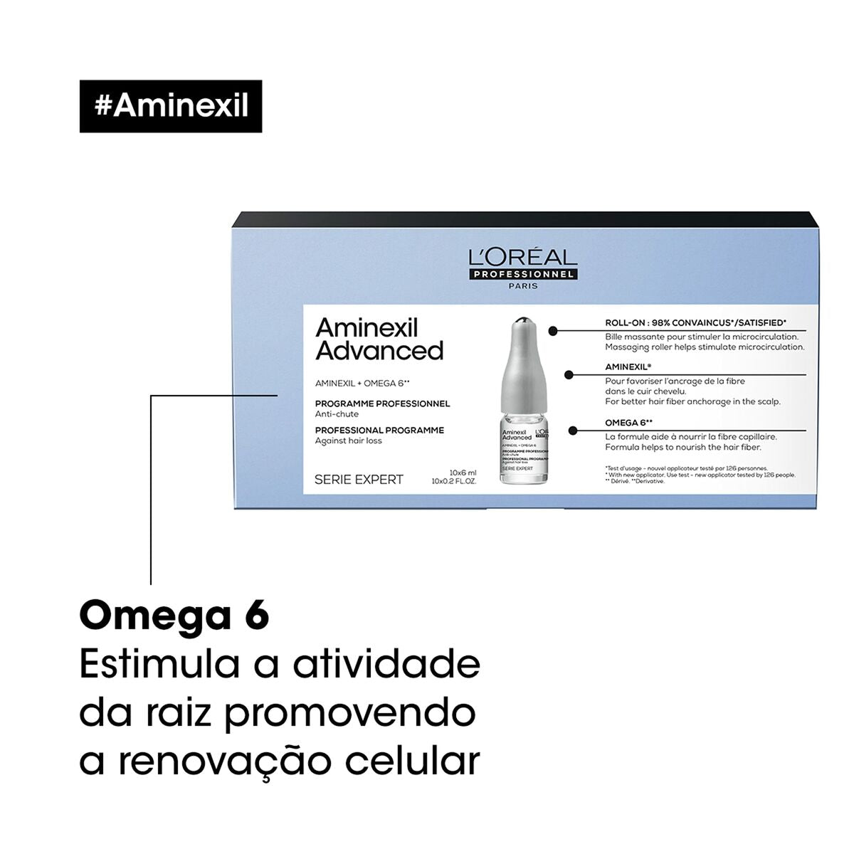 Anti-hårtab ampuller L'Oreal Professionnel Paris AMINEXIL ADVANCED produktemballage