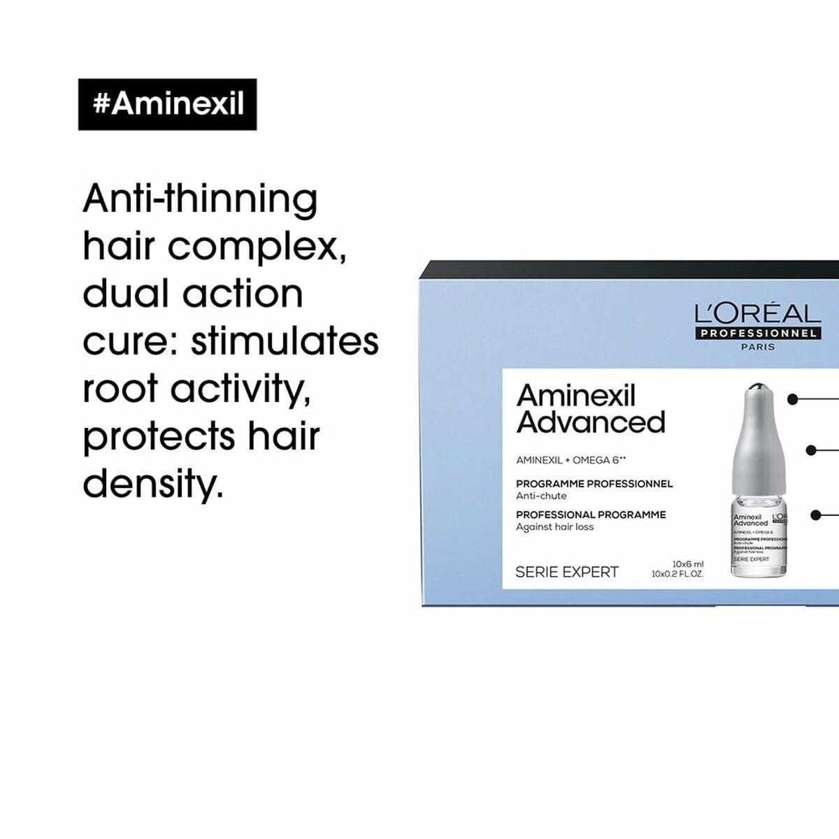 Anti-hårtab ampuller L'Oreal Professionnel Paris AMINEXIL ADVANCED produktemballage