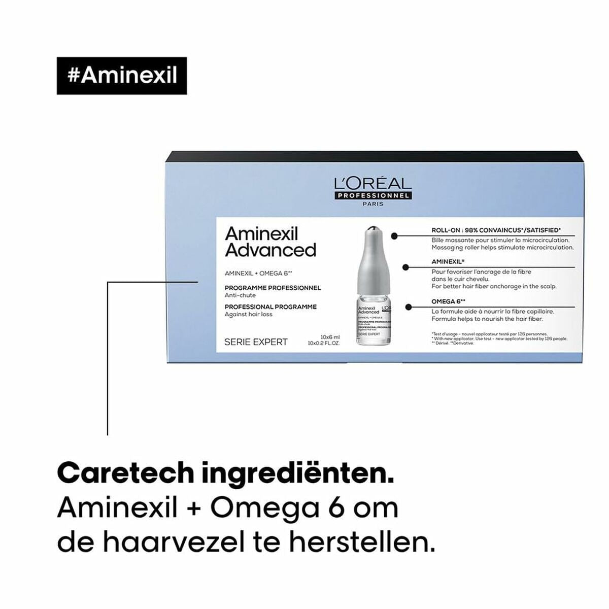 Anti-hårtab ampuller L'Oreal Professionnel Paris AMINEXIL ADVANCED produktemballage