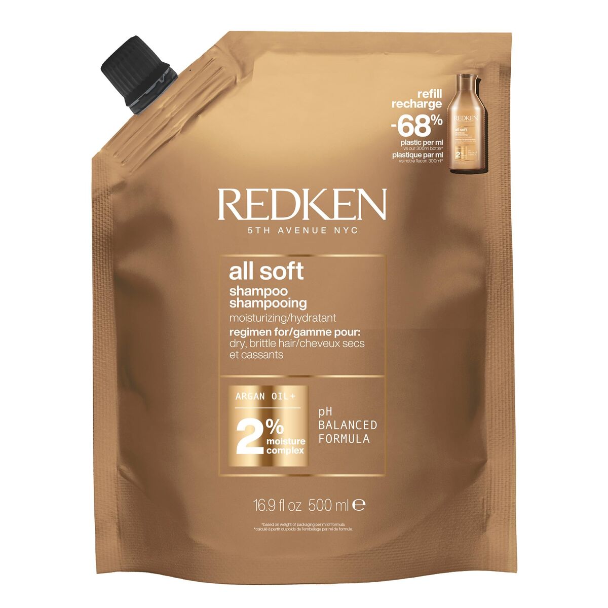 Shampoo Redken ALL SOFT 500 ml shampooflaske