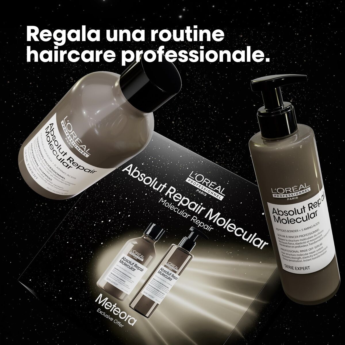 Hårdressingssæt L'Oreal Professionnel Paris ABSOLUT REPAIR MOLEKULÆR 2 stks produktemballage