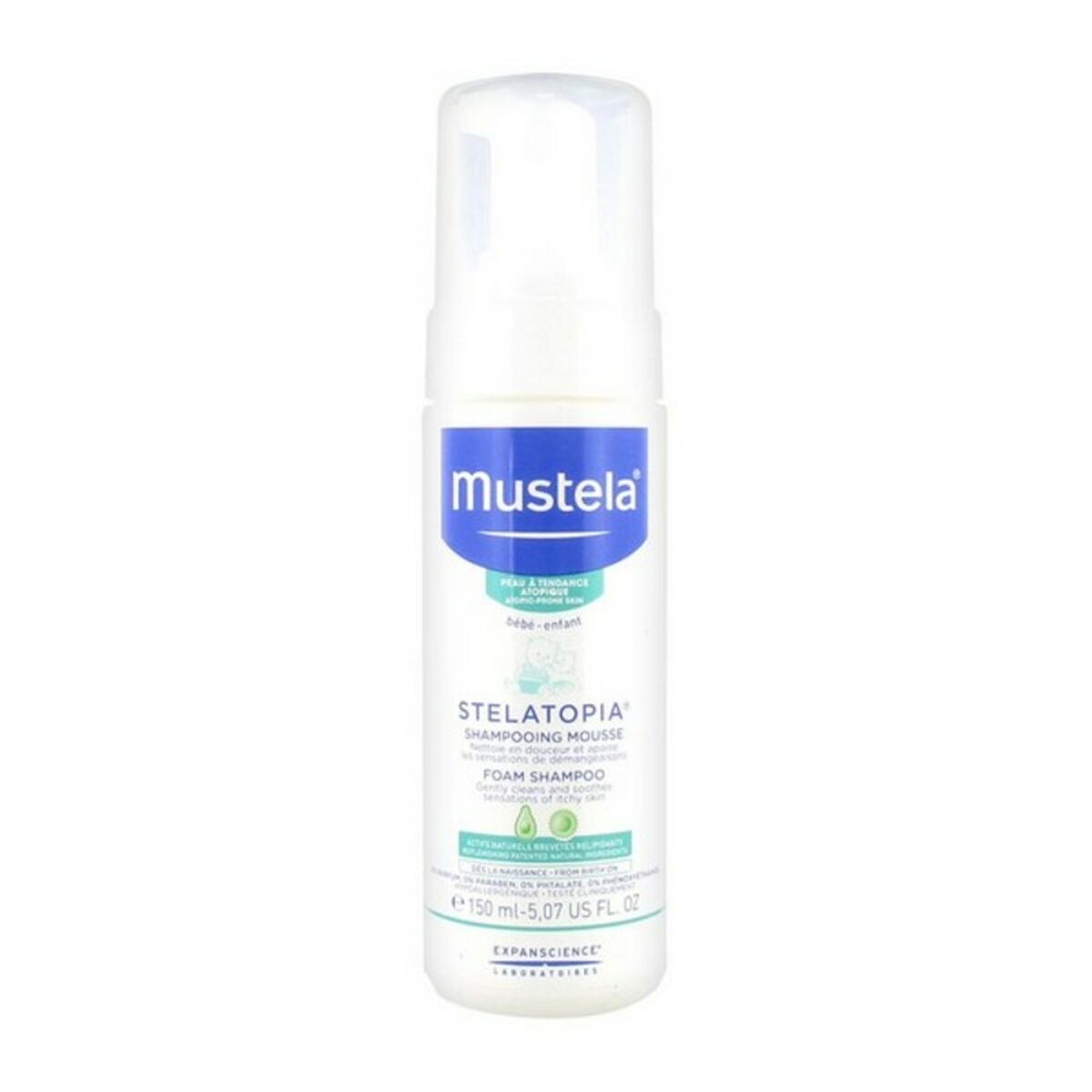 Shampoo Mustela 150 ml Skum shampoo flaske