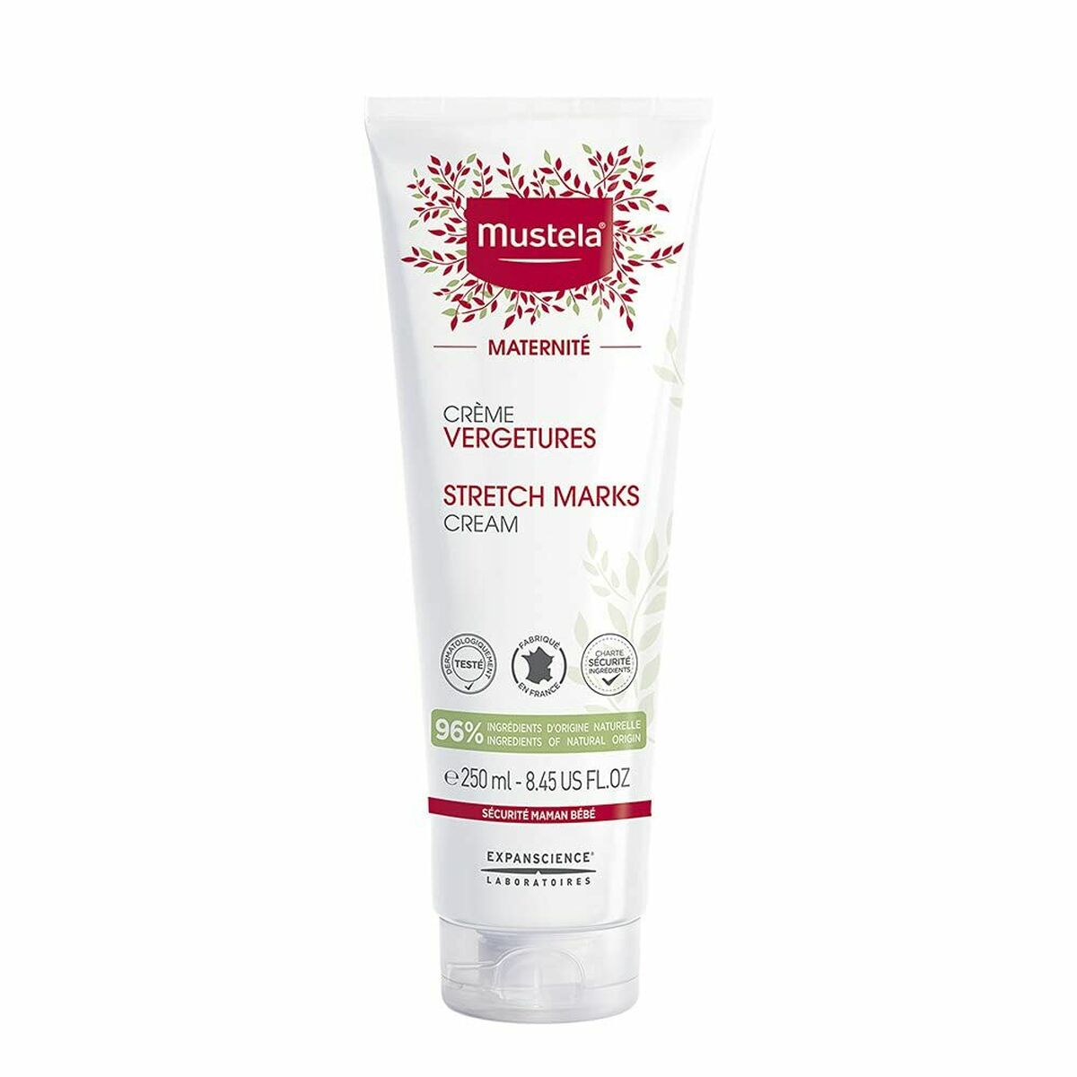 Anti-Stretch Mark Cream Mustela 250 ml 3-i-1 hudplejeemballage