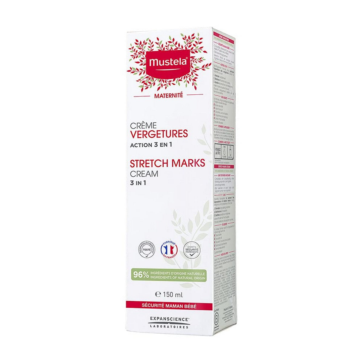 Anti-Stretch Mark Cream Mustela Maternité 150 ml til kvinder hudpleje emballage