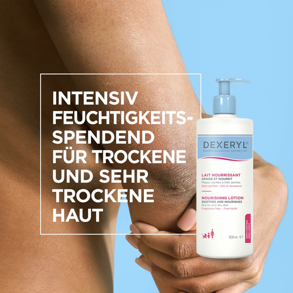 Body Lotion Dexeryl LOCIÓN NUTRITIVA 500 ml hudplejeemballage