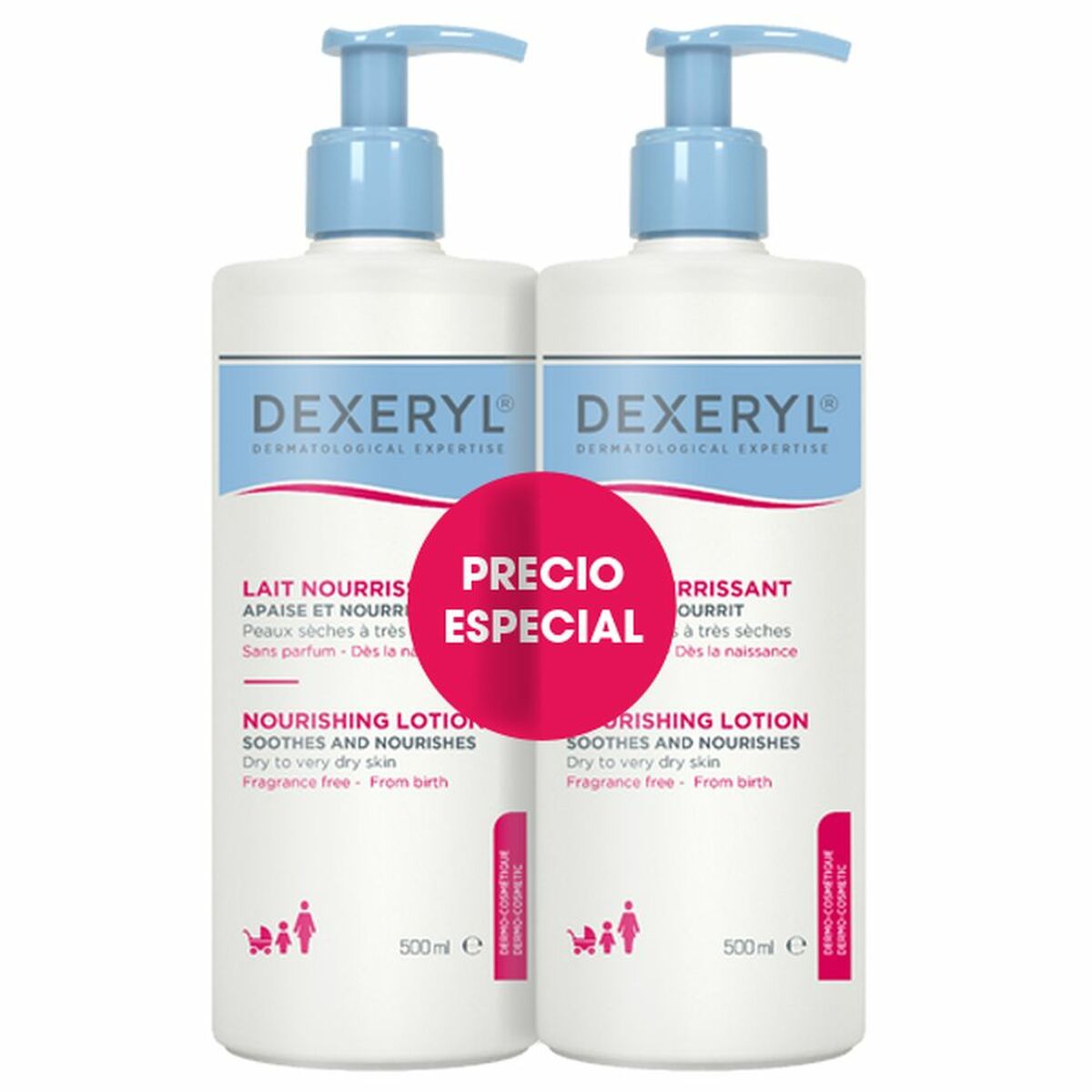 Kosmetiksæt til kvinder Dexeryl LOCIÓN NUTRITIVA 500 ml produktemballage