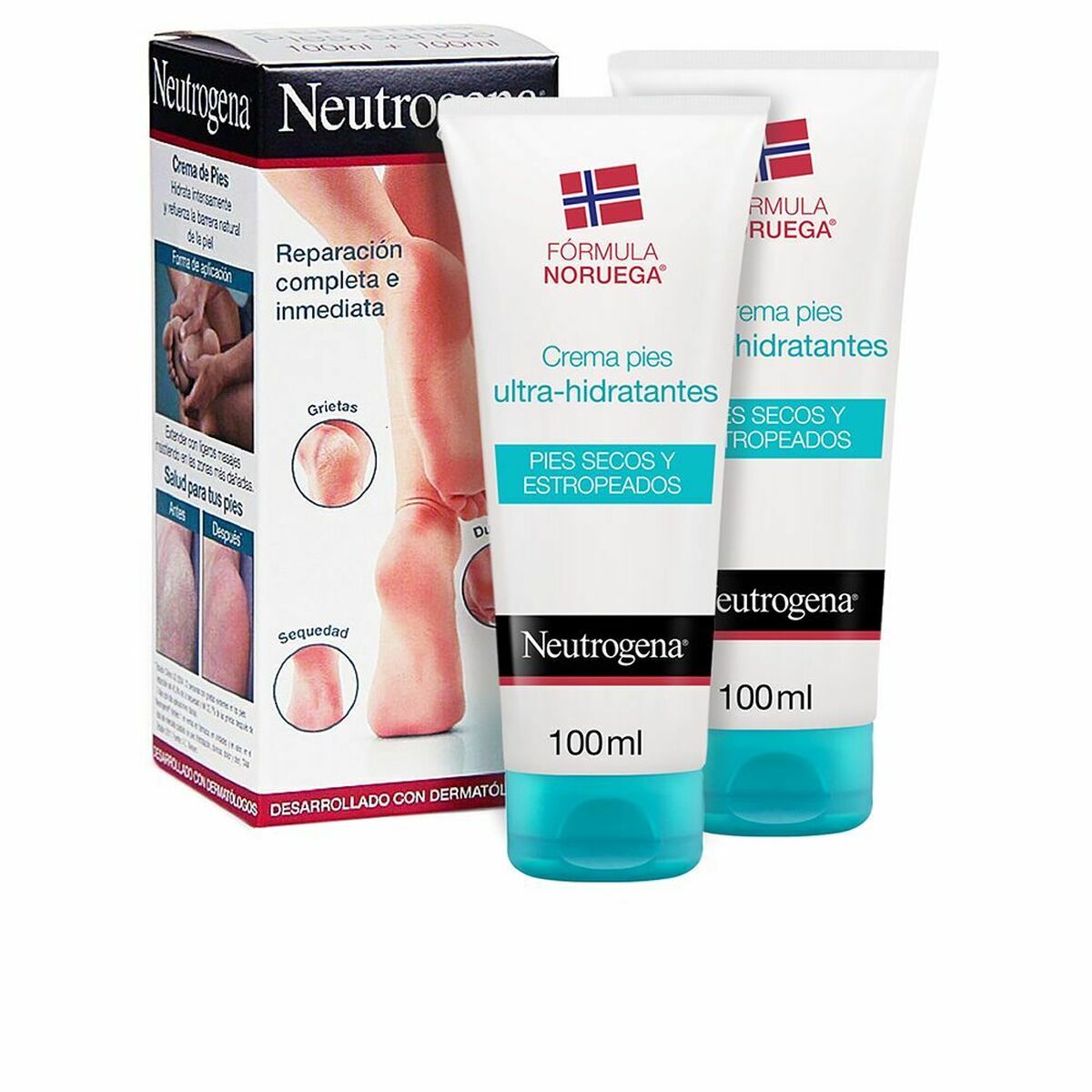 Fugtgivende fodcreme Neutrogena Crema Pies Hidratante 100 ml tør hud hudplejeemballage