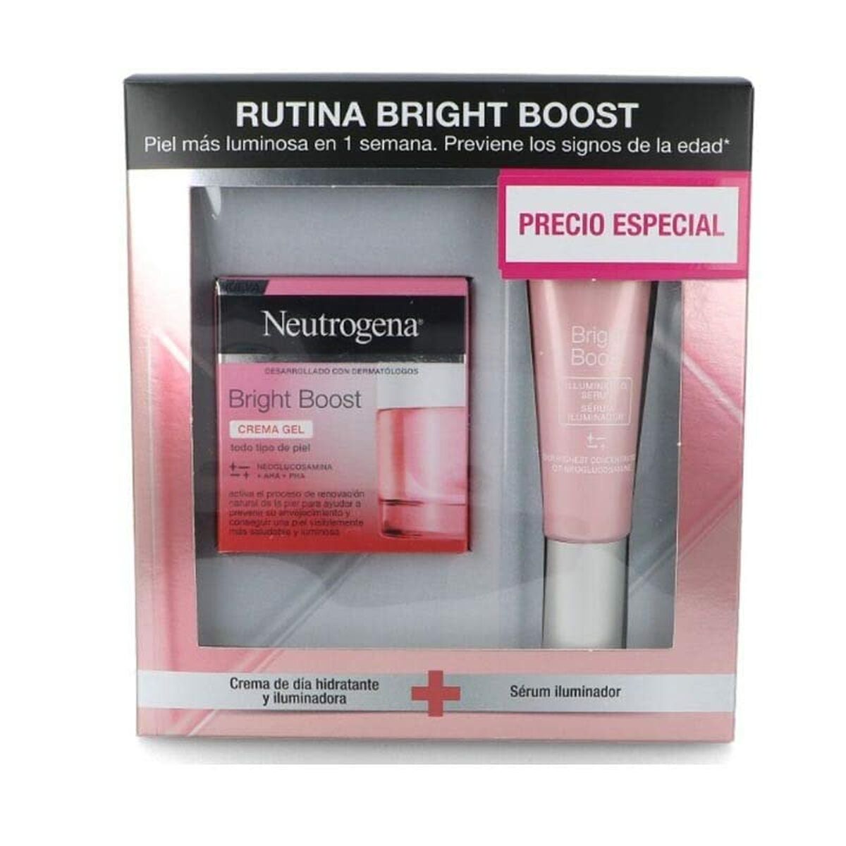 Kosmetisk sæt Neutrogena Bright Boost 2 stykker til kvinder produktemballage