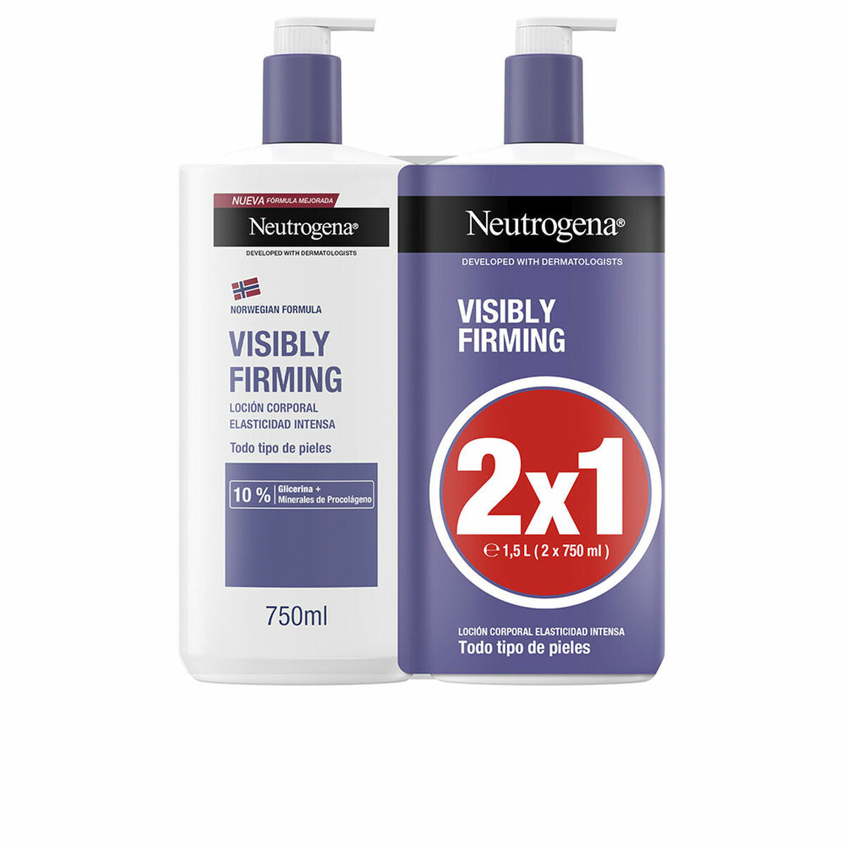 Body Lotion Neutrogena Visibly Firming 750 ml x 2 hudplejeemballage