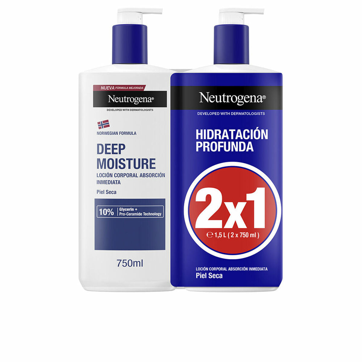 Body Lotion Neutrogena HIDRATACIÓN PROFUNDA 750 ml x 2 hudplejeemballage