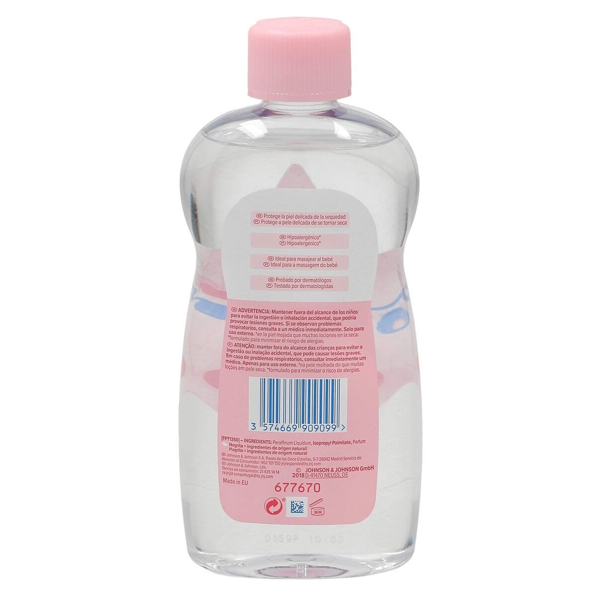 Body Oil Johnson's Baby 500 ml produktemballage