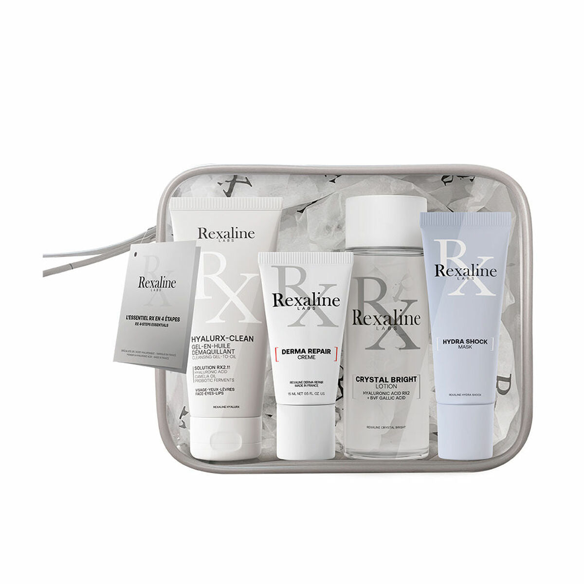 Kosmetisk sæt Rexaline HYALURX 5 stykkers produktemballage