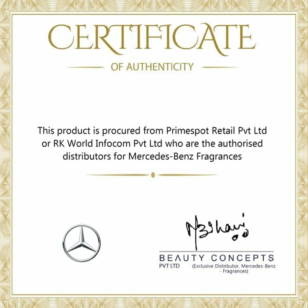 Deodorant Mercedes Benz Sign 75 g til mænd produktemballage