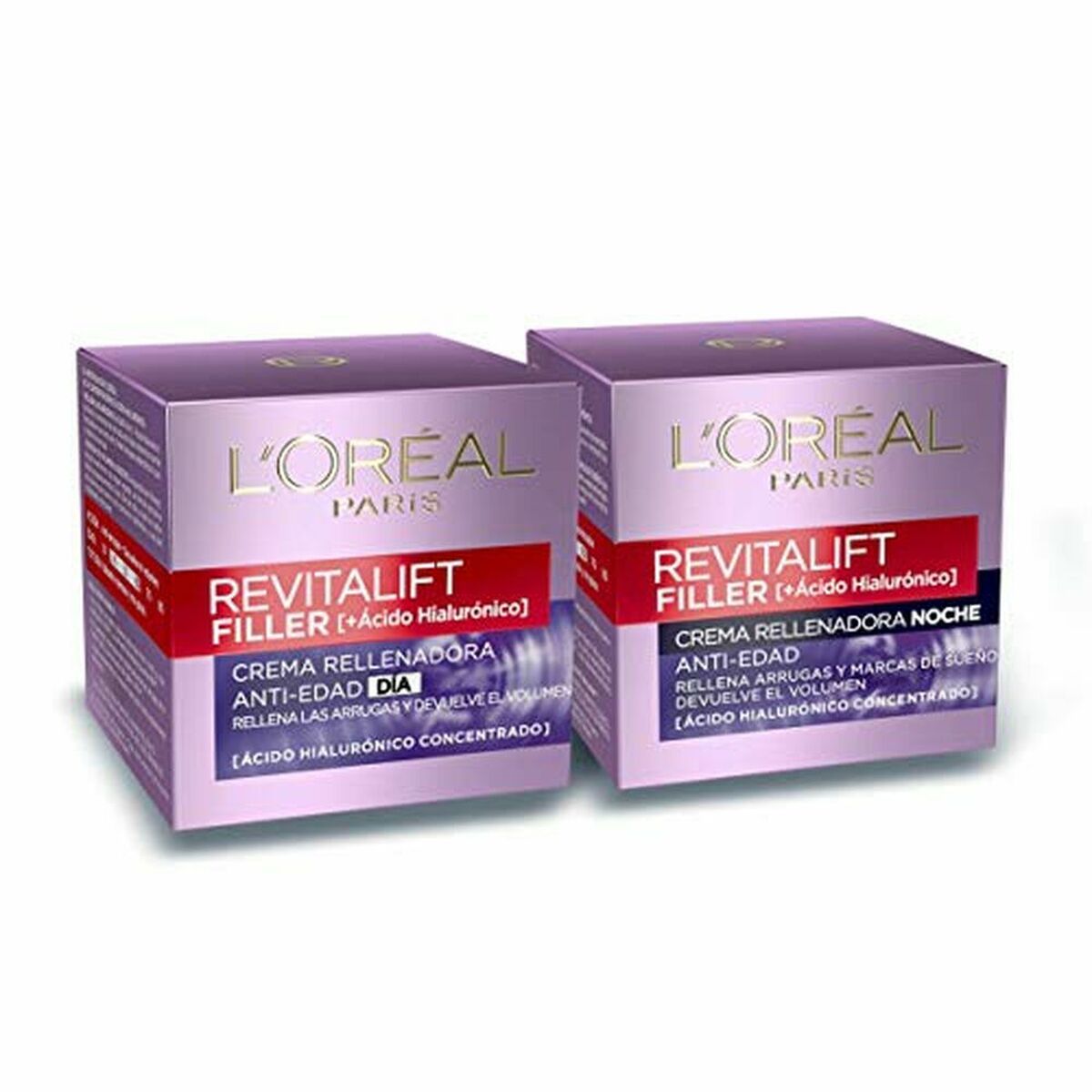 Natcreme L'Oreal Make Up Revitalift Filler 50 ml Med hyaluronsyre til kvinder hudpleje emballage