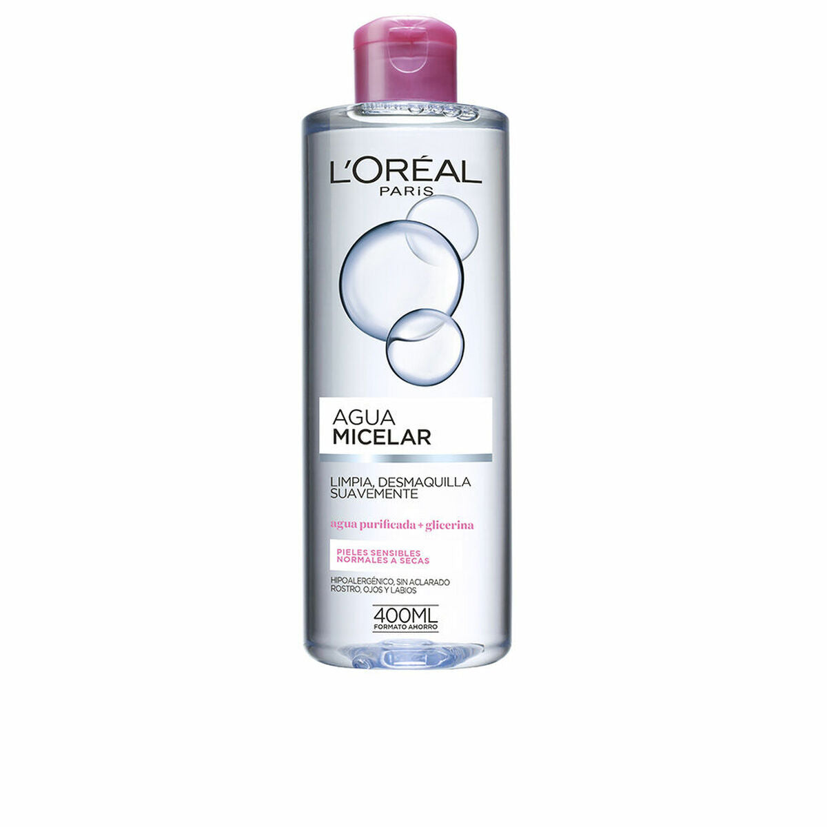 Make Up Remover Micellar Water L'Oreal Make Up Agua Micelar Suave Sensitiv hud 400 ml produktemballage