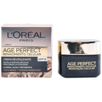 Nærende dagcreme L'Oreal Make Up Age Perfect Renacimiento Celular Spf 15 50 ml til kvinder hudplejeemballage