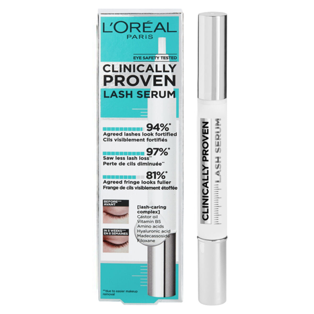 Serum til øjenvipper og øjenbryn L'Oreal Make Up Klinisk bevist 1,9 ml 1,9 ml serumflaske
