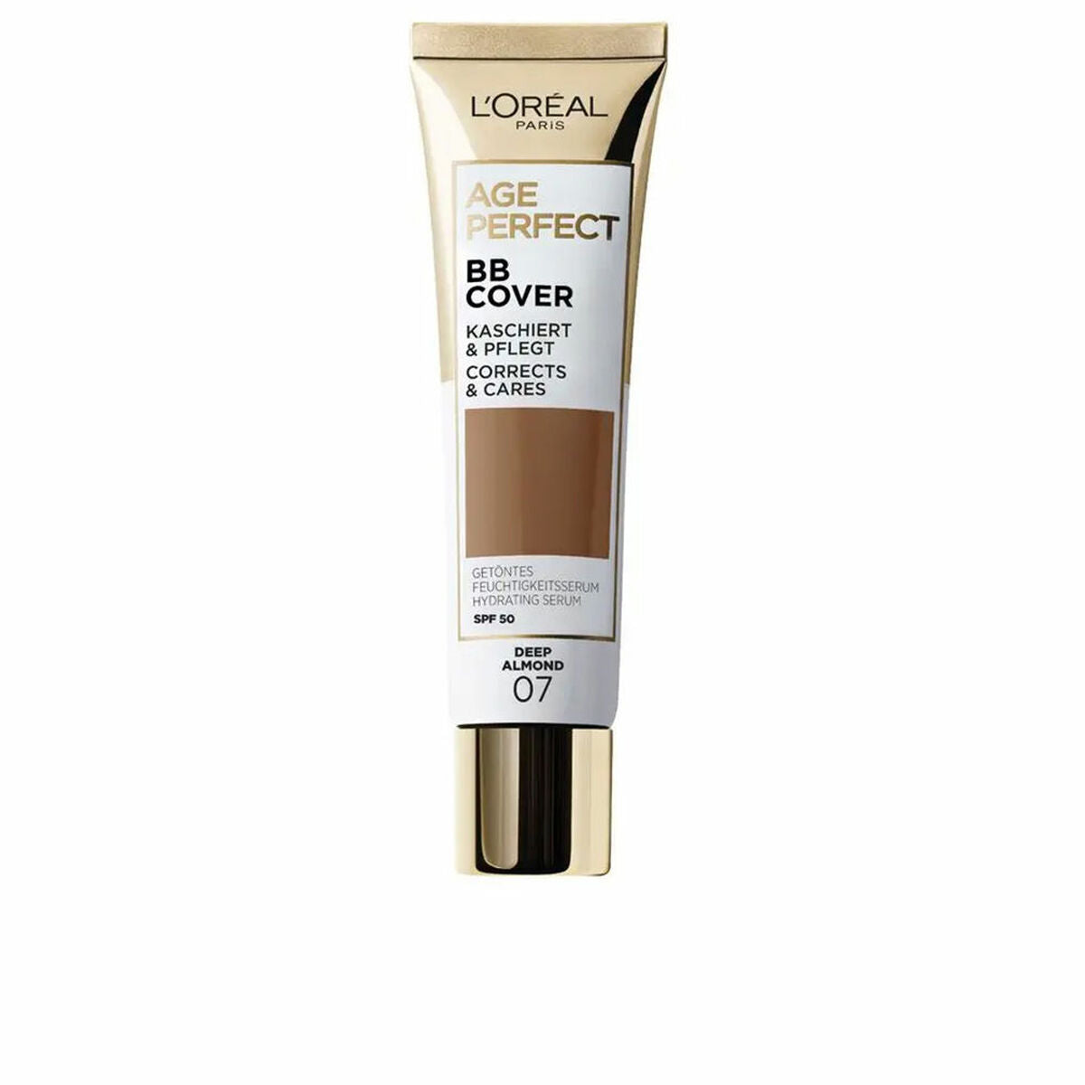 Make-up L'Oreal Make Up AGE PERFECT BB COVER Nº 07-Deep Almond Spf 50 30 ml produktemballage