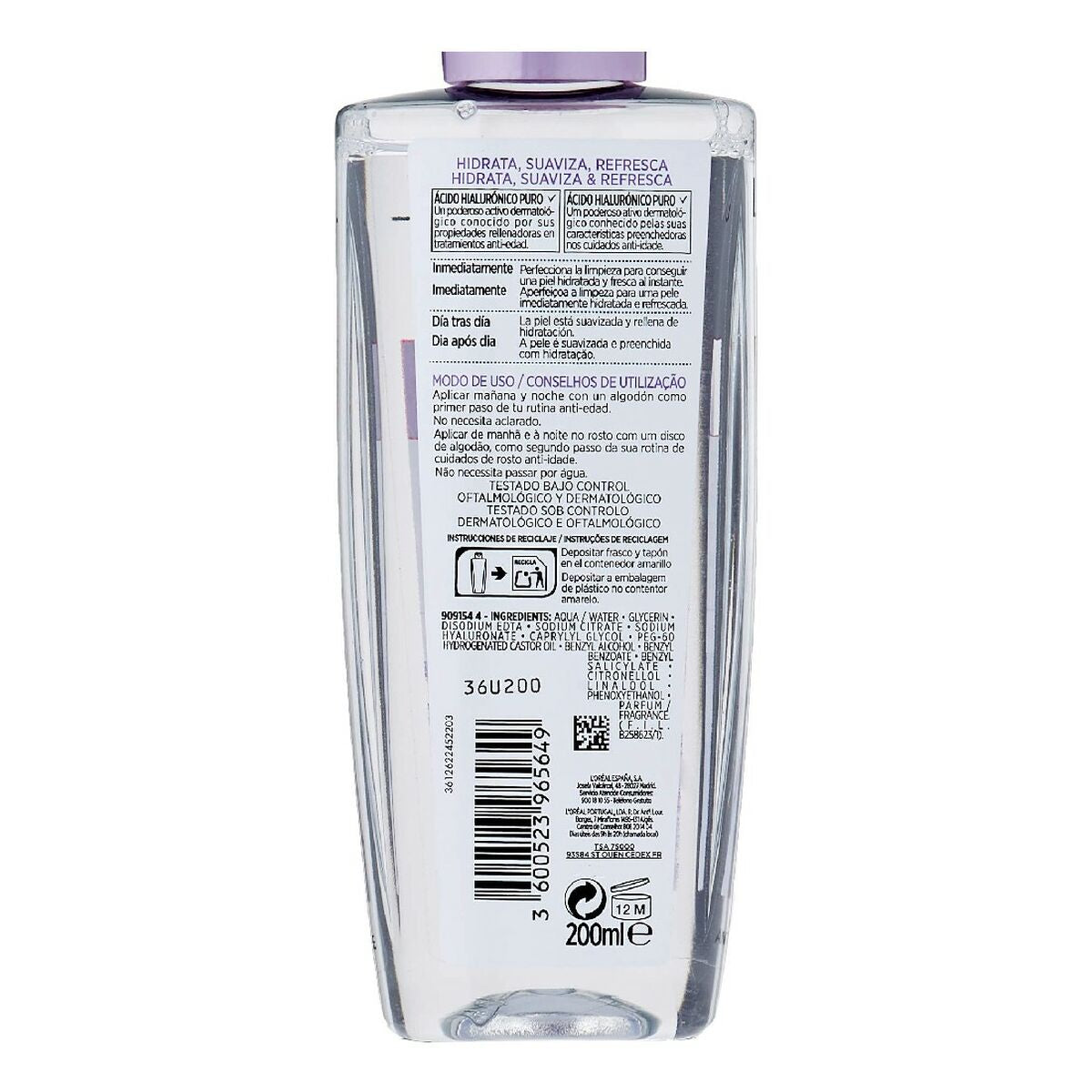 Revitalizing Cleansing Toner L'Oreal Make Up AA219700 200 ml hudplejeemballage