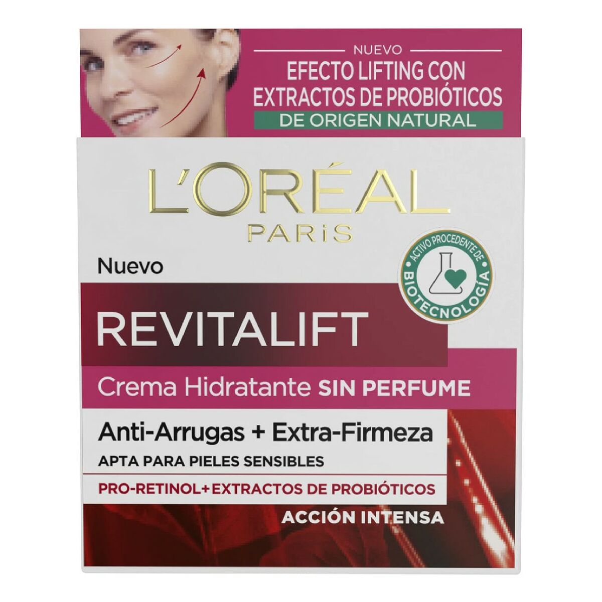Anti-rynkecreme Revitalift L'Oreal Make Up Revitalift Sin 50 ml til kvinder hudplejeemballage