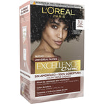 Permanent Dye L'Oreal Make Up Excellence Black Nº 1-Sort (5 enheder) produktemballage