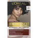 Permanent Dye L'Oreal Make Up Excellence Black Nº 1-Sort (5 enheder) produktemballage
