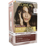 Permanent Dye L'Oreal Make Up Excellence Brown Nº 4u-Brown (5 enheder) produktemballage